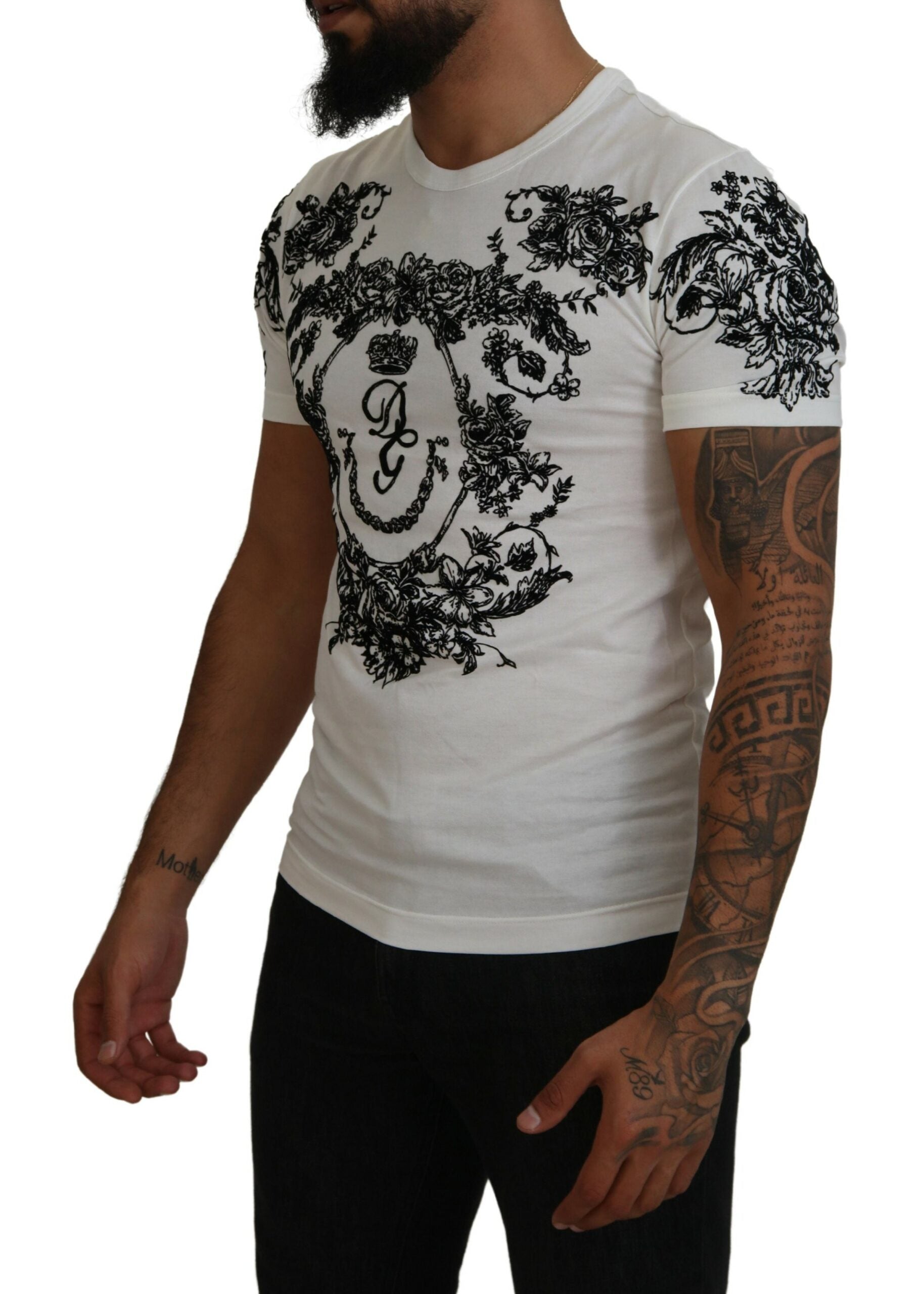 Elegant bloemenkroon-T-shirt