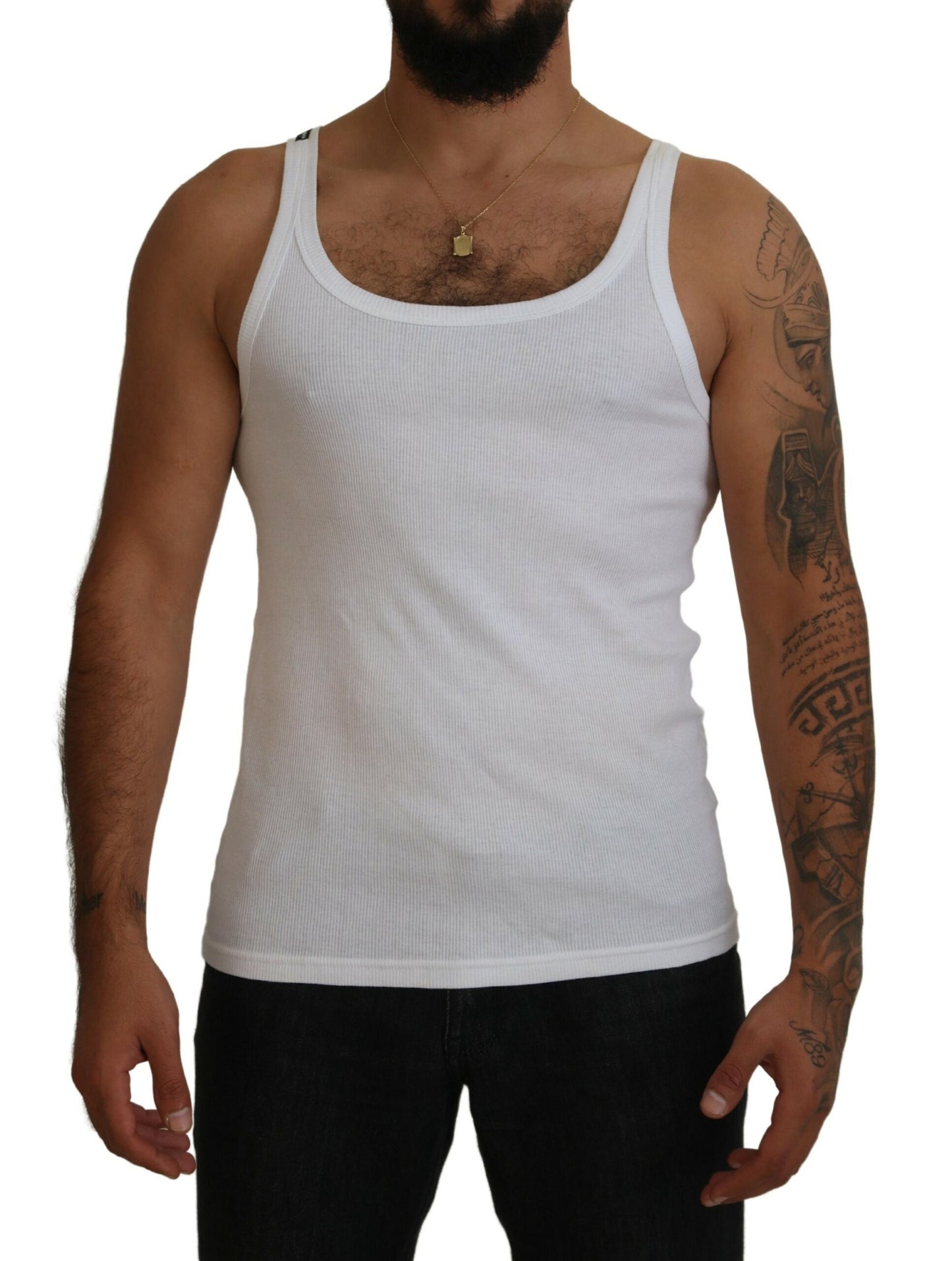 Camiseta sin mangas blanca elegante