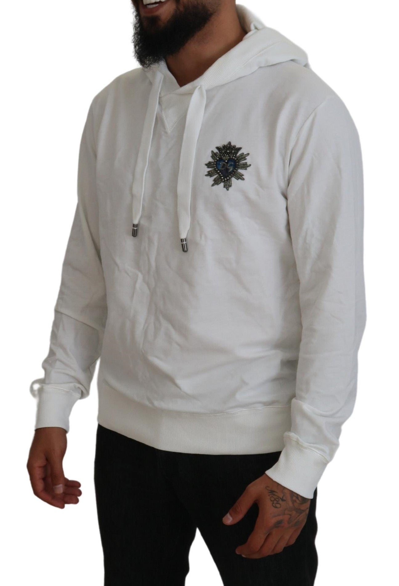 Elegant wit sweatshirt met capuchon en logo