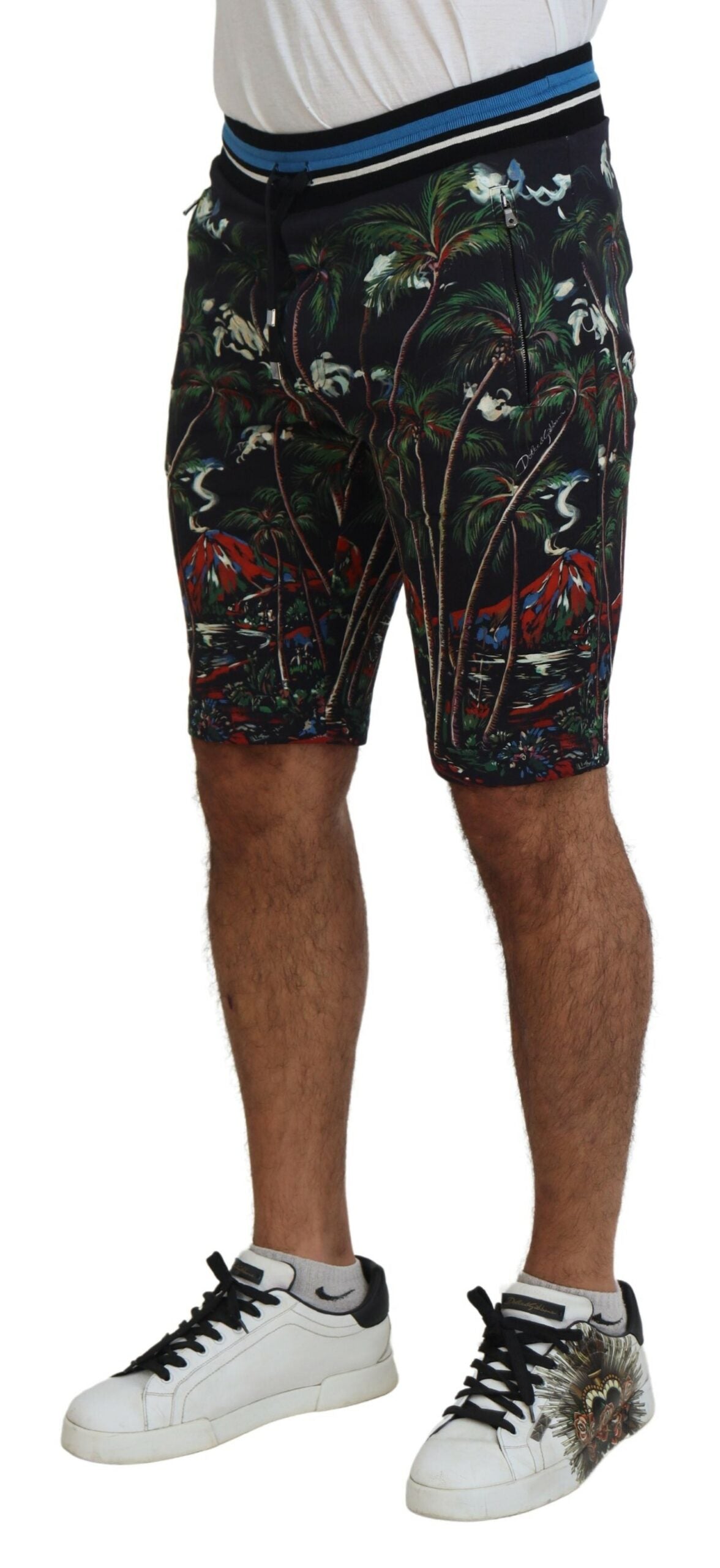 Volcano Print Casual Knee-Length Shorts