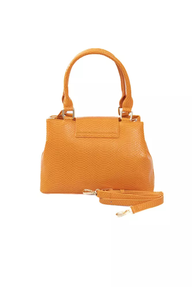 Orange Polyurethane Women Crossbody