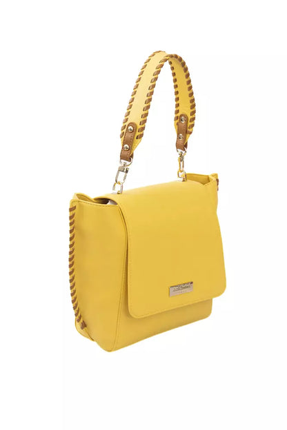 Yellow Polyurethane Women Crossbody Bag