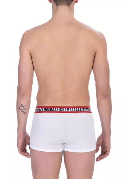 White Cotton Men Underwear Trunks Twin Pack