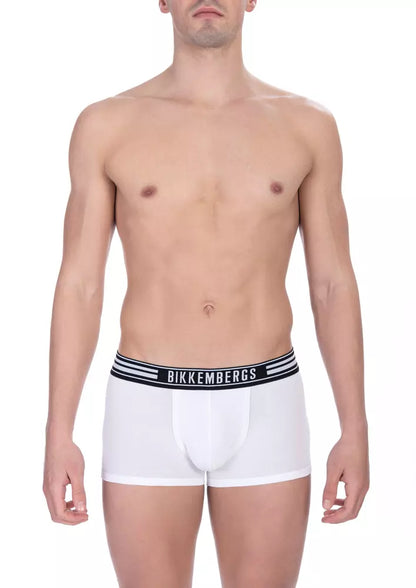 White Cotton Men Underwear Trunk Twin Pack