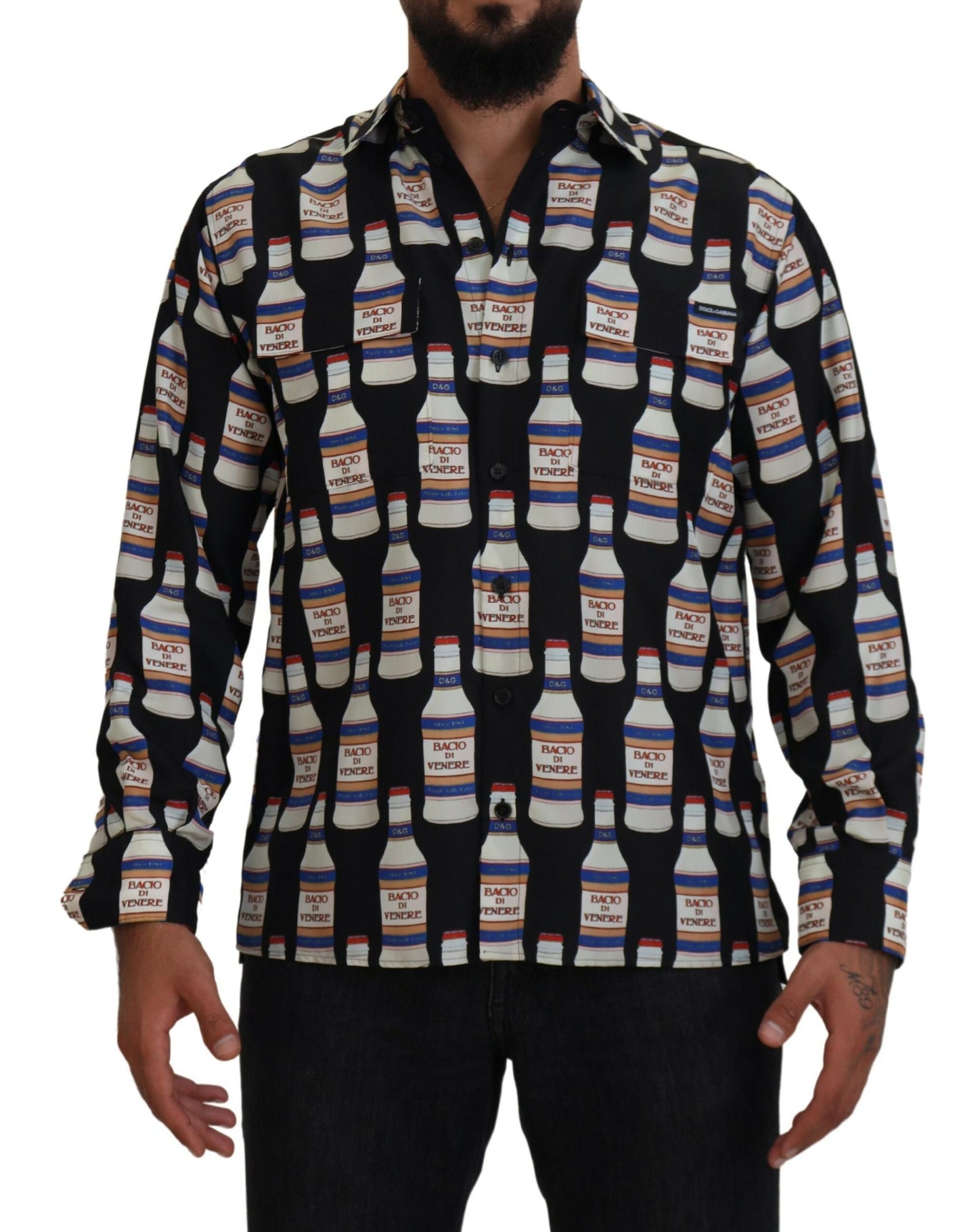 Camisa de manga larga informal de seda elegante