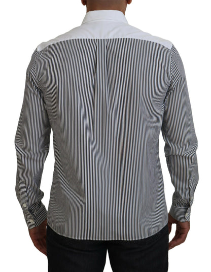 Classic Black and White Striped Button-Down Shirt