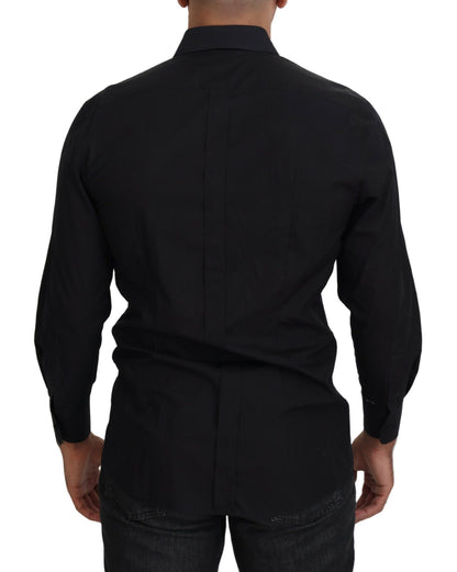 Elegant Black Formal Long Sleeve Shirt