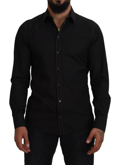 Camisa Elegante De Algodón Formal Negra