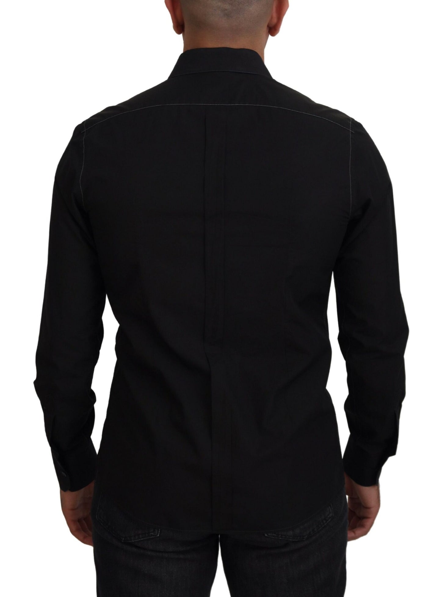 Camisa Elegante De Algodón Formal Negra