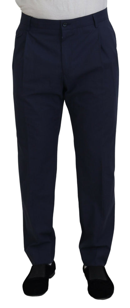 Donkerblauwe katoenen chino formele broek