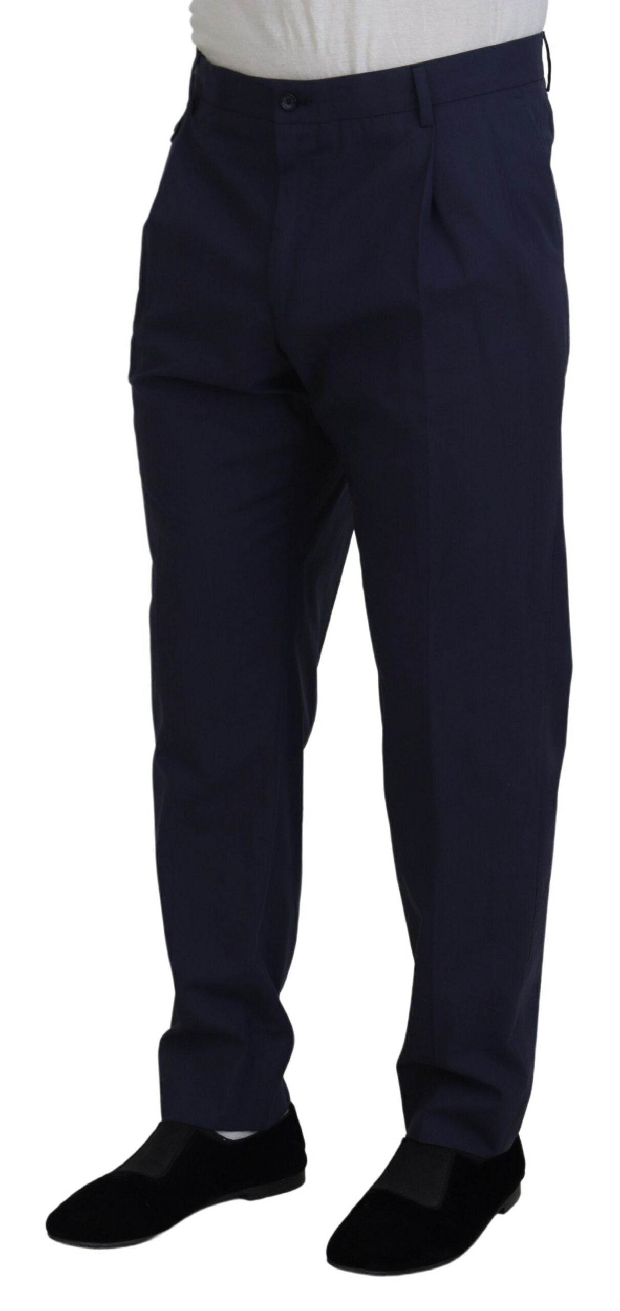 Donkerblauwe katoenen chino formele broek