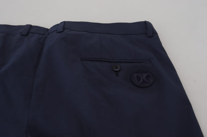 Donkerblauwe katoenen chino formele broek