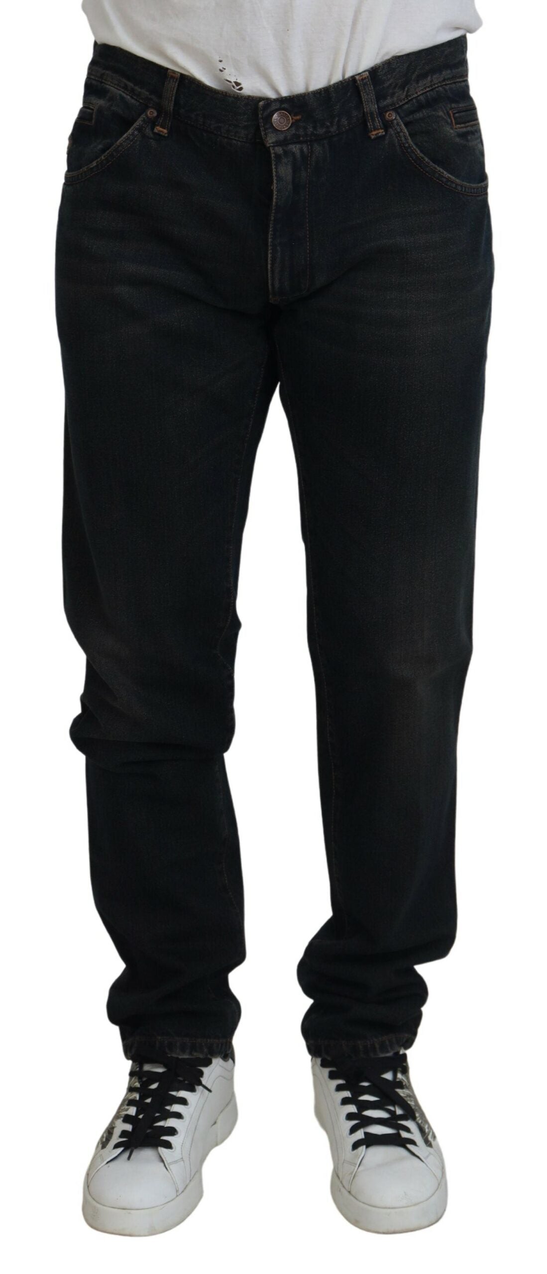 Blauwe katoenen skinny denimjeans