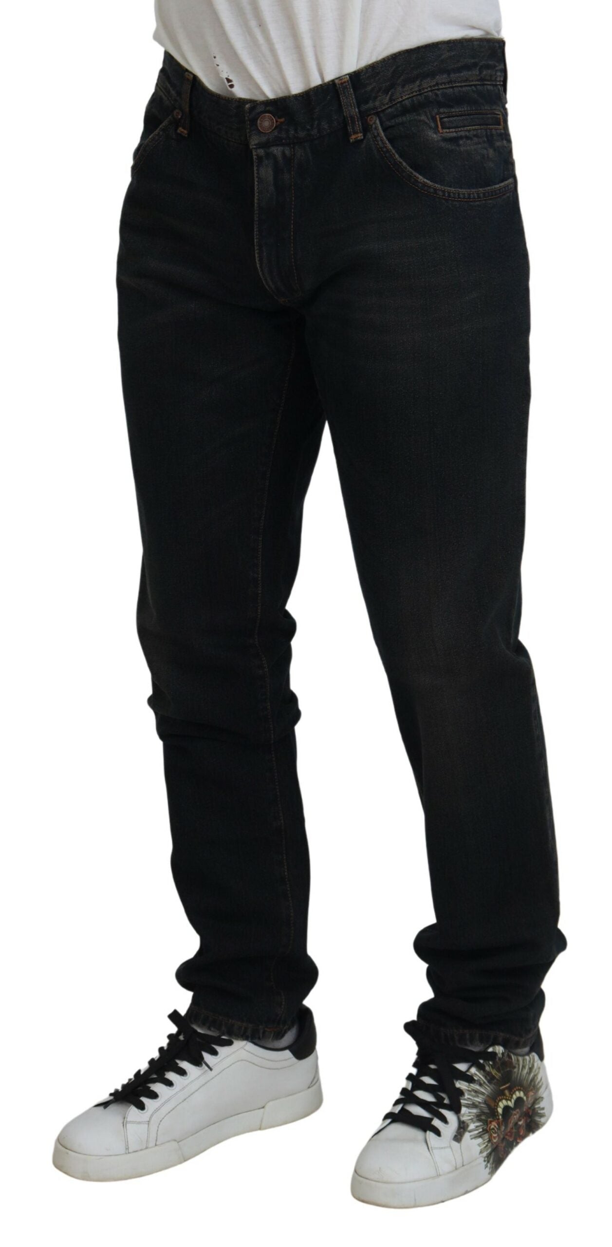 Blauwe katoenen skinny denimjeans