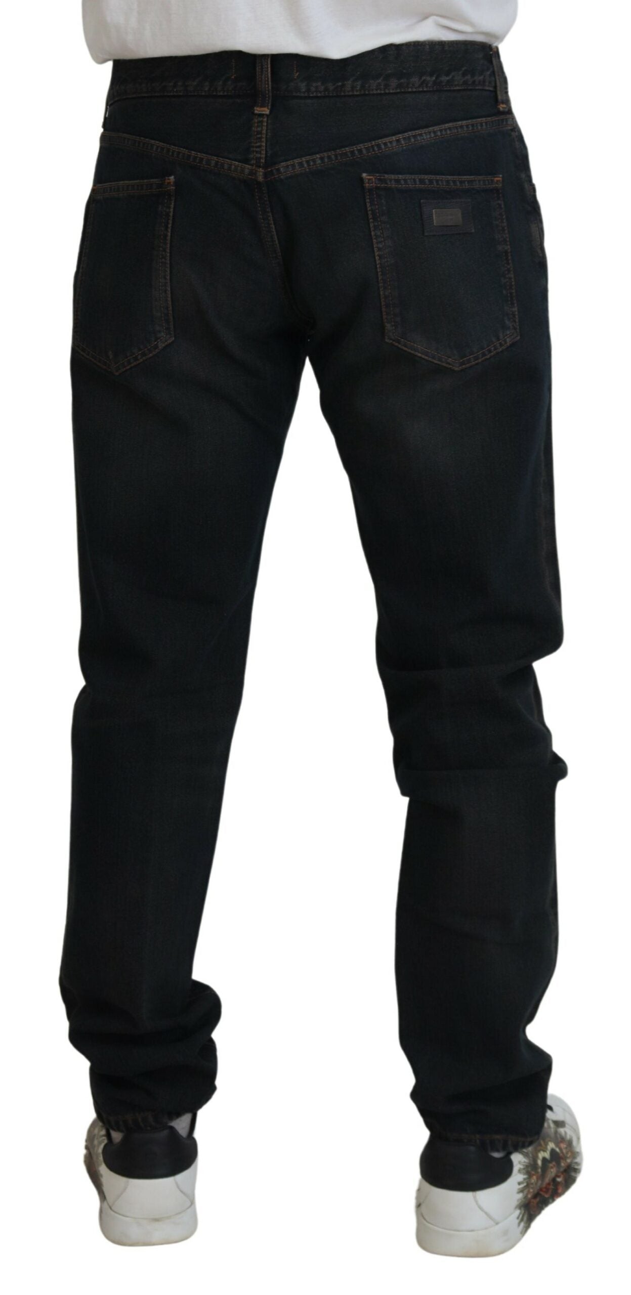 Blauwe katoenen skinny denimjeans