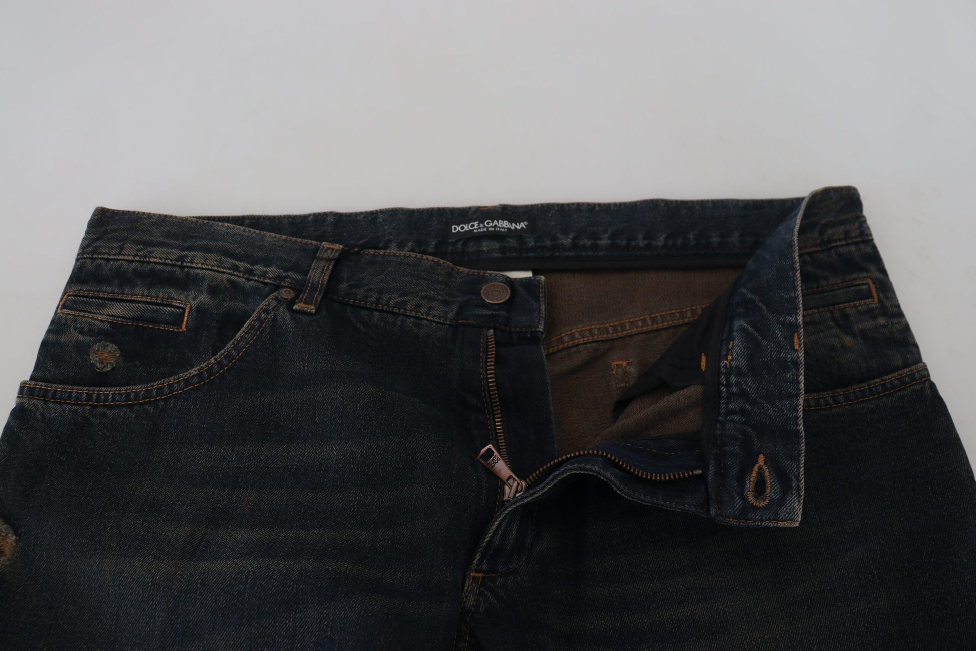 Blauwe katoenen skinny denimjeans