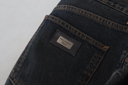 Blauwe katoenen skinny denimjeans