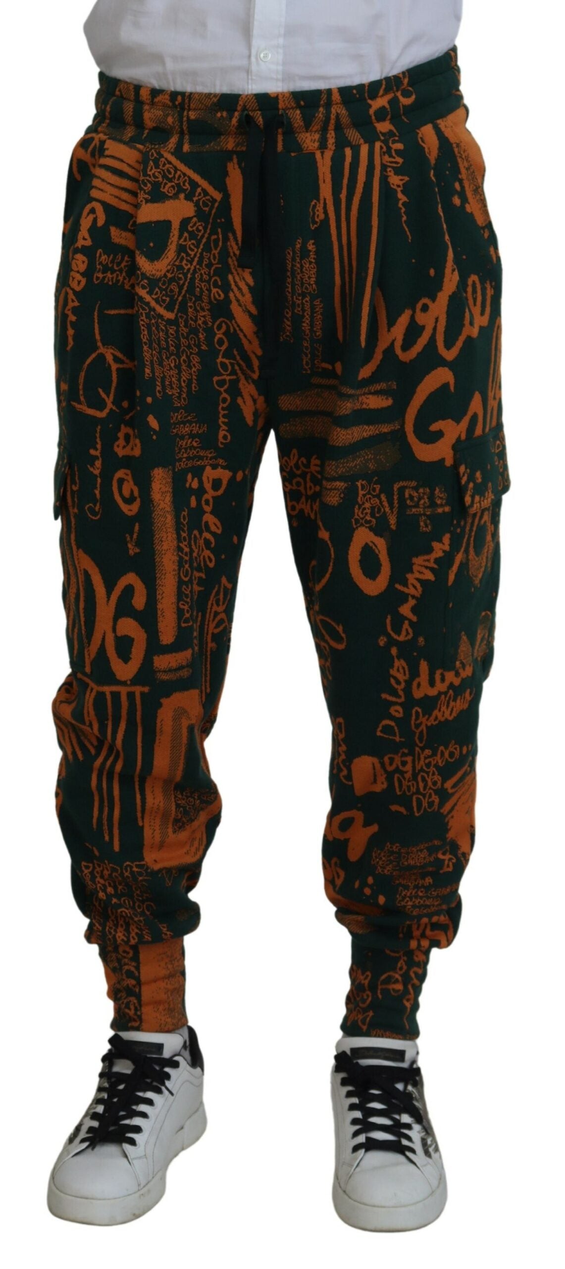 Pantalón cargo jogger de mezcla de seda multicolor