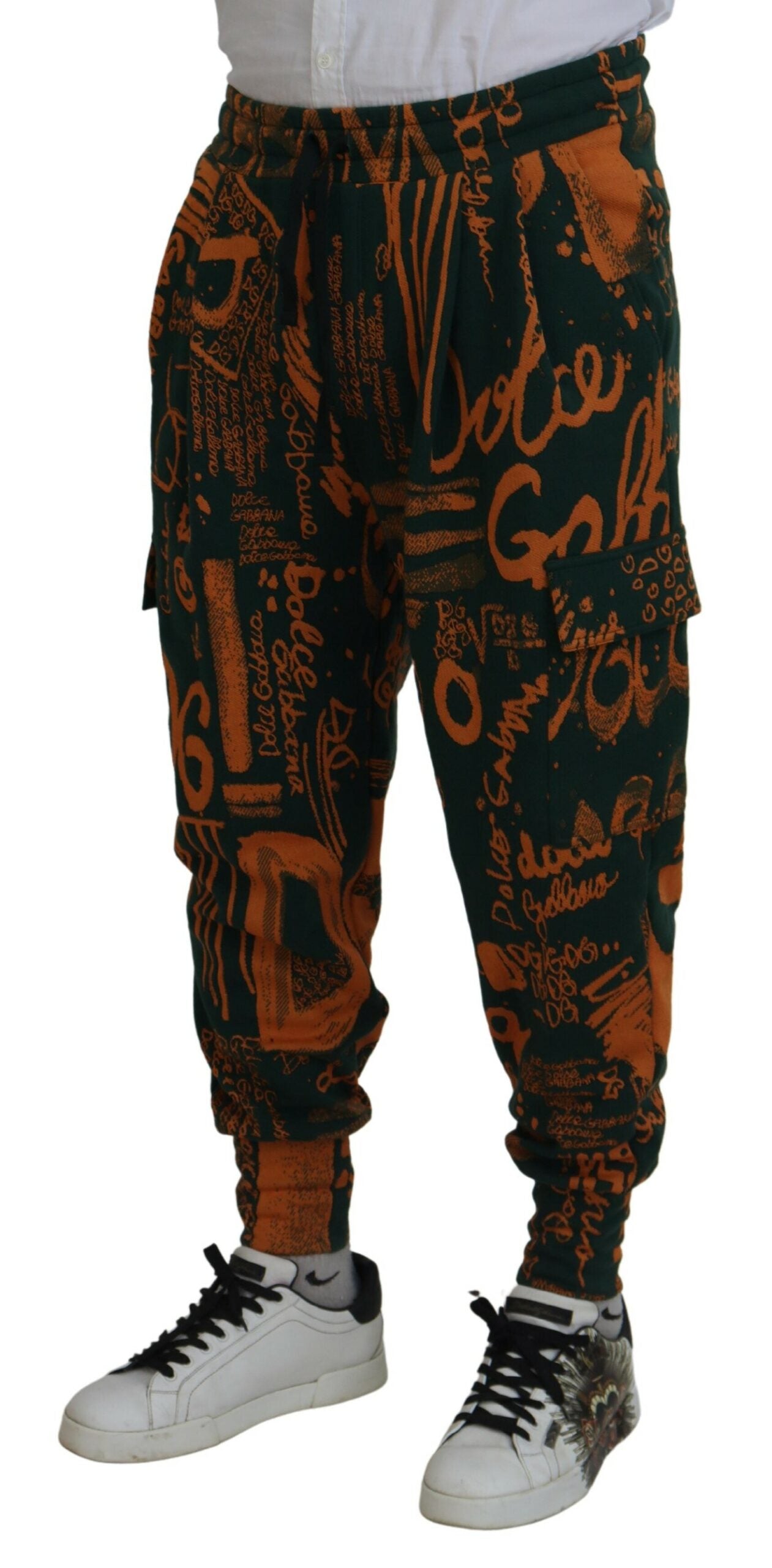 Pantalón cargo jogger de mezcla de seda multicolor