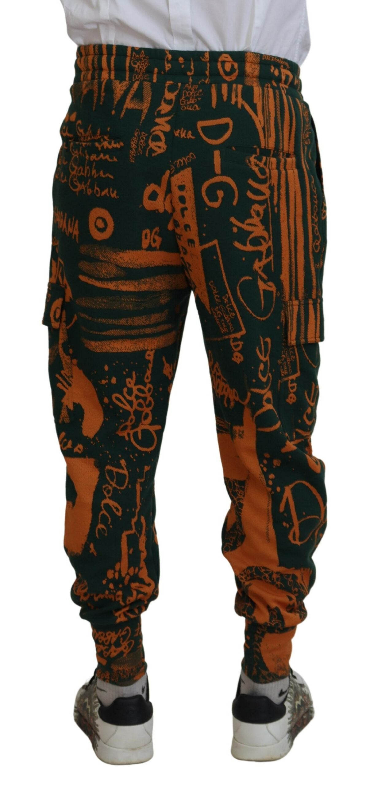 Zijden cargo joggingbroek met veelkleurige logoprint