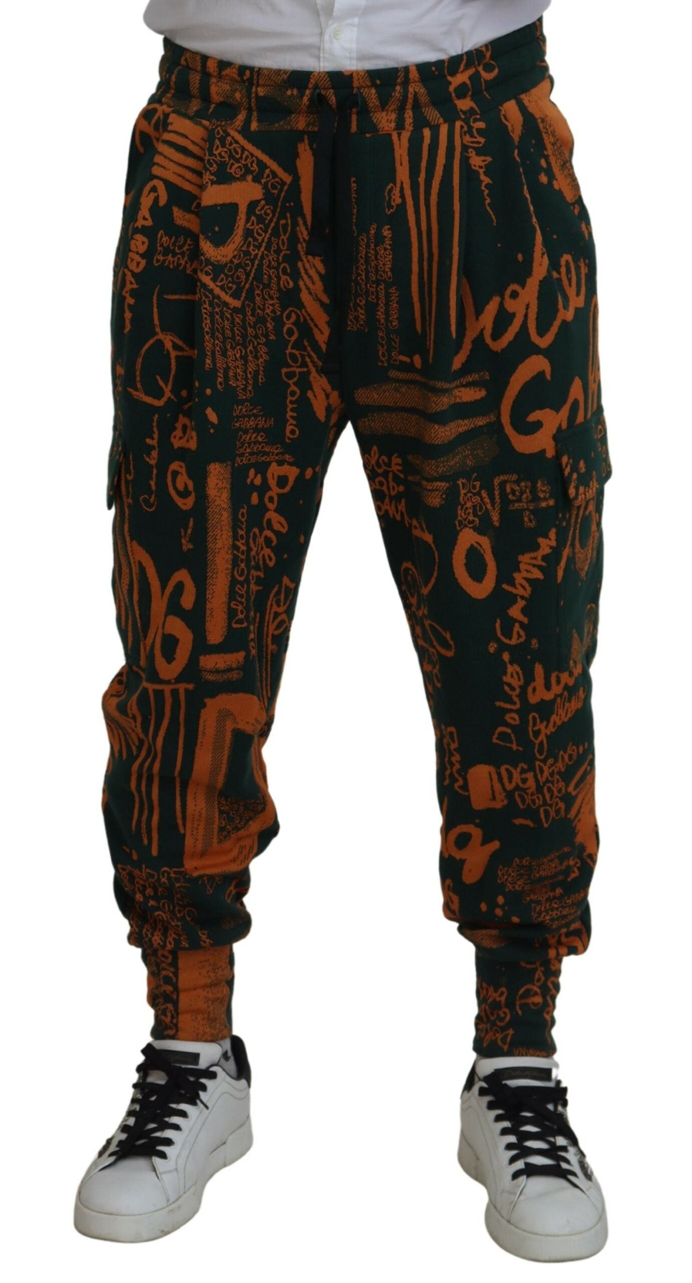 Pantalón cargo jogger de mezcla de seda multicolor