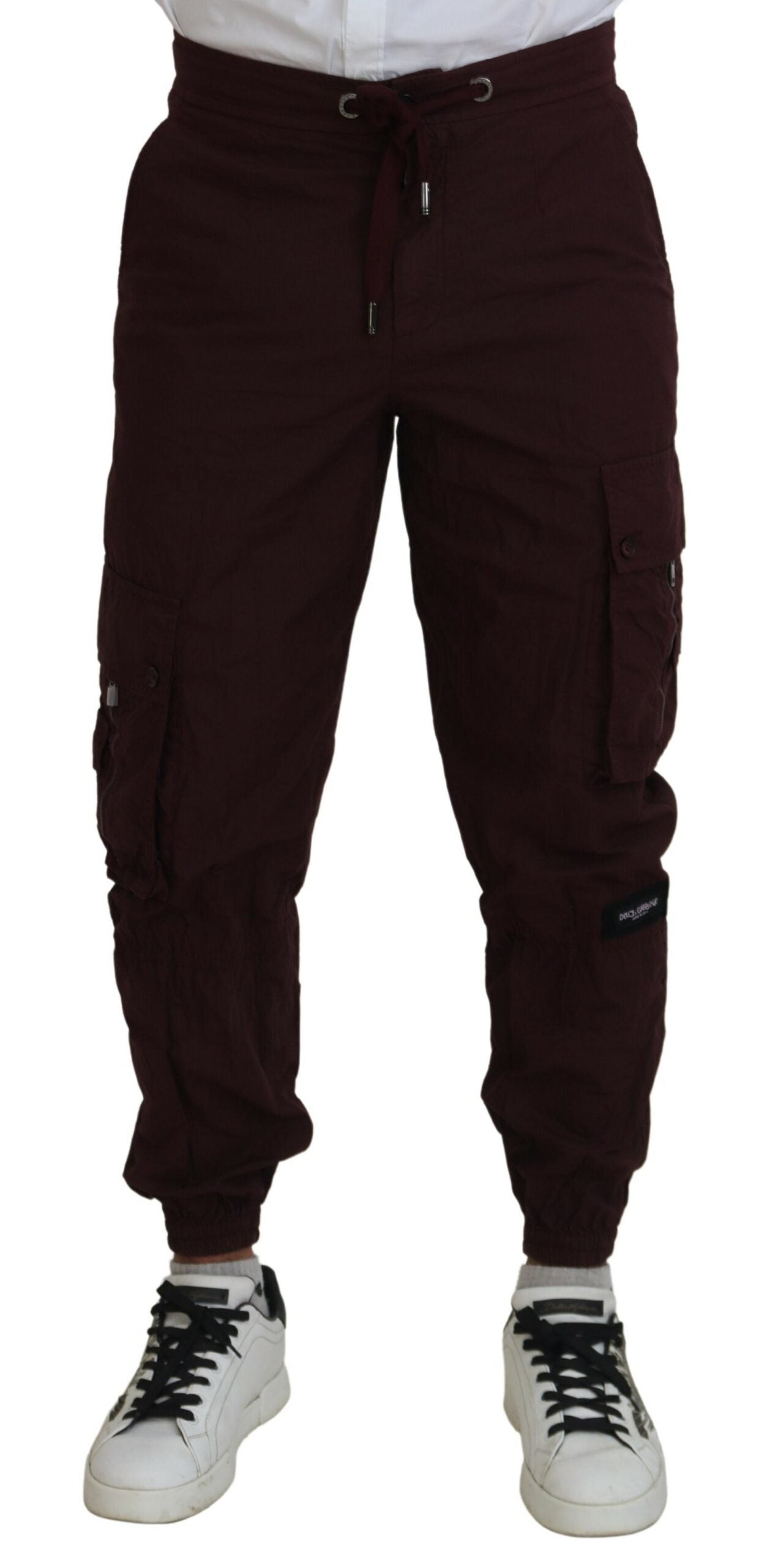 Bordeaux katoenen cargo jogger joggingbroek broek