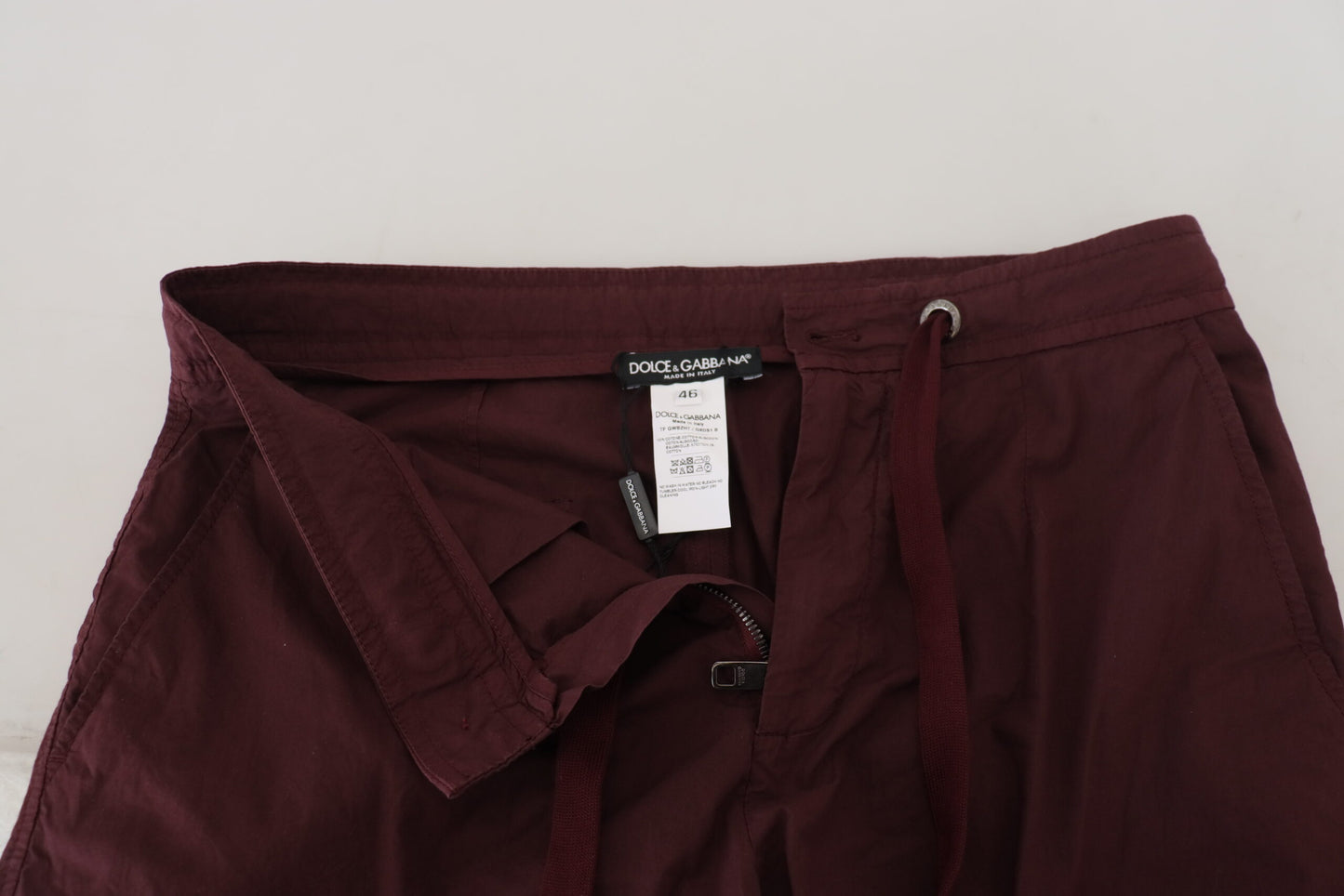 Elegantes pantalones jogger de algodón burdeos