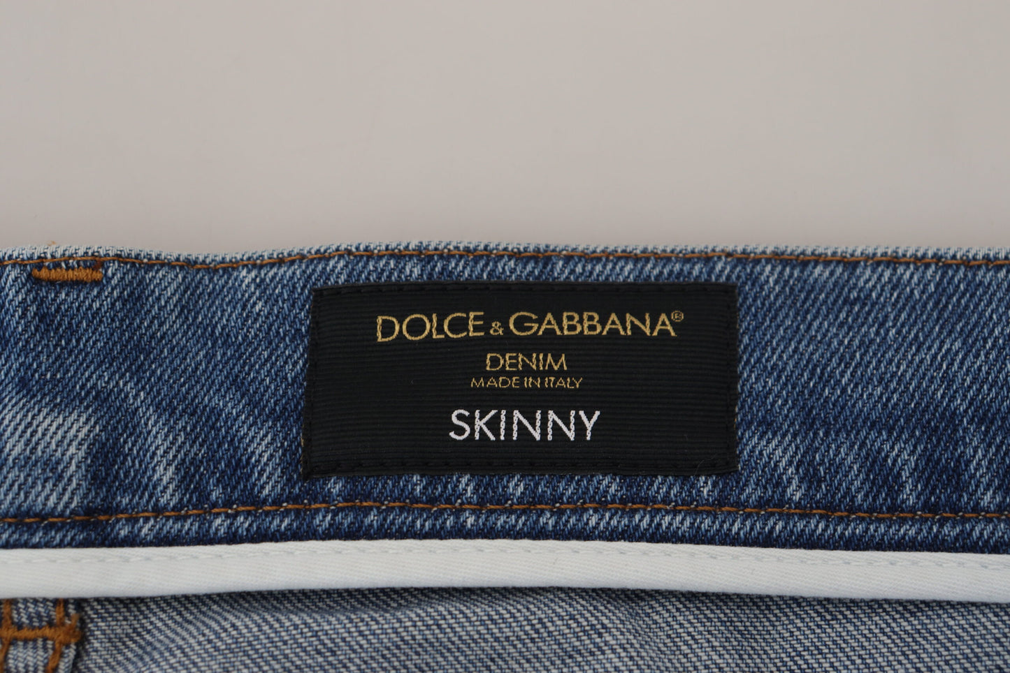 Blauw gewassen skinny katoenen denimjeans