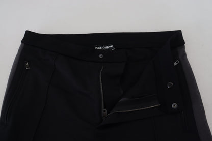 Elegantes pantalones jogger negros en mezcla de lana de lujo