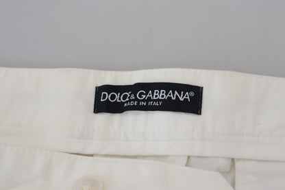 Elegantes pantalones chinos de algodón blancos