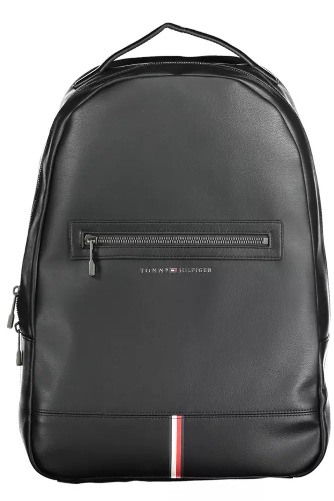 Black Polyethylene Men Backpack