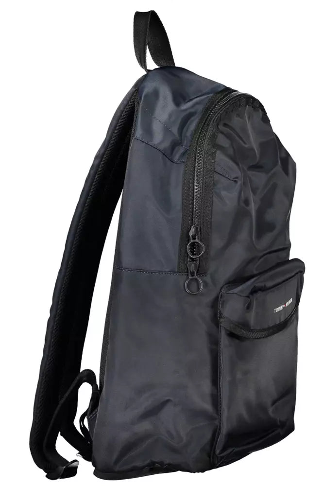 Blue Polyester Men Backpack