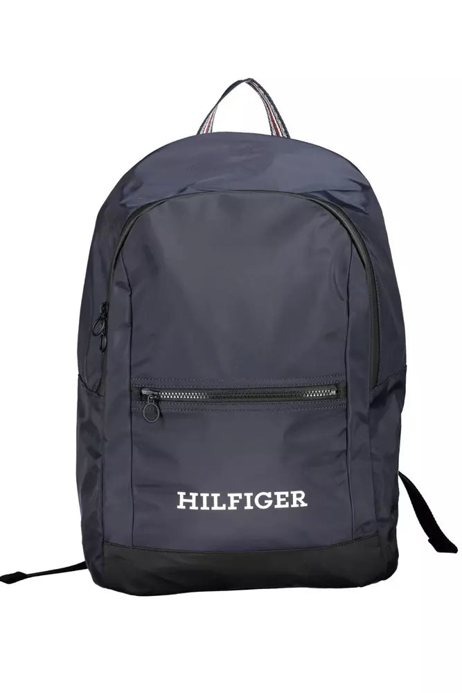 Blue Polyester Men Backpack