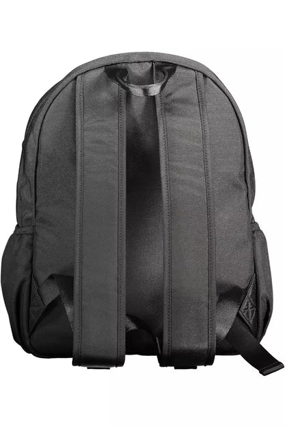 Black Polyester Men Backpack