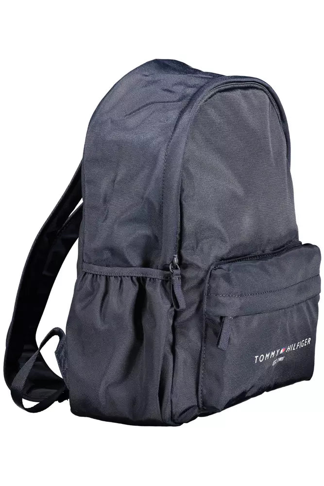 Blue Polyester Men Backpack