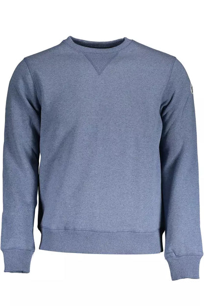 Elegant Blue Round Neck Sweatshirt