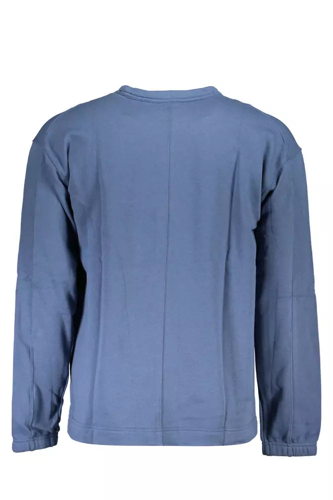 Blue Cotton Men Sweater