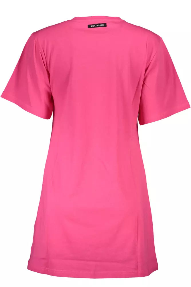 Camiseta elegante de algodón rosa con estampado exclusivo