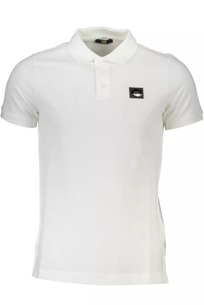 Elegante polo de algodón blanco con detalle de logo