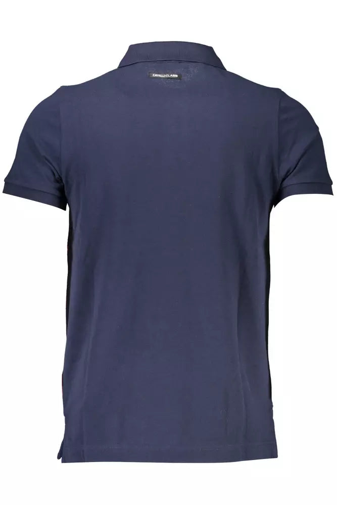 Blauw katoenen poloshirt