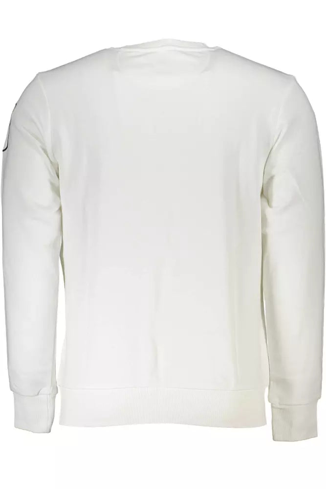 Chic White Crew Neck Embroidered Sweatshirt