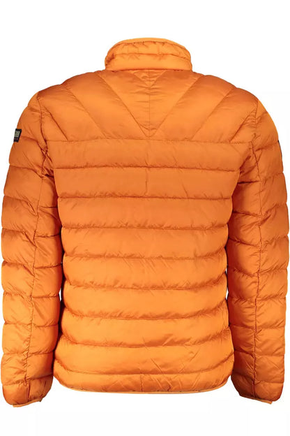 Chic Orange Polyamide Jacket with Pockets