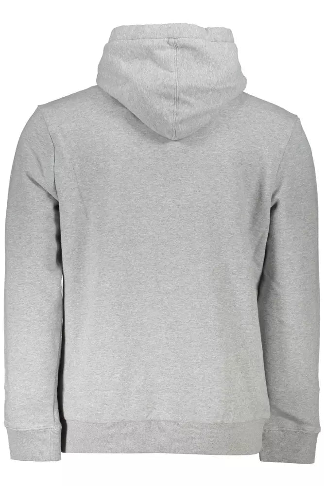 Chic Gray Half-Zip Hooded Sweatshirt