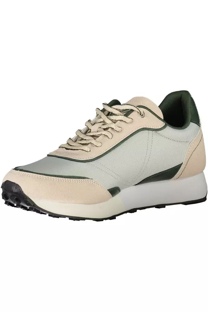 Deportivas de Piel ECO Beige con Detalles Contraste