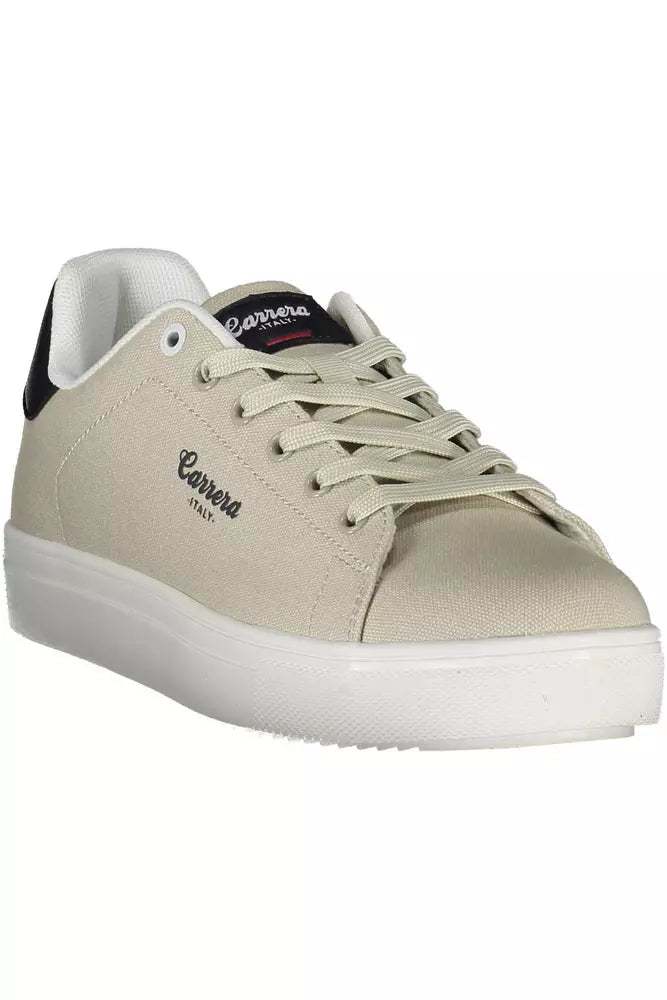 Beige polyester sneaker