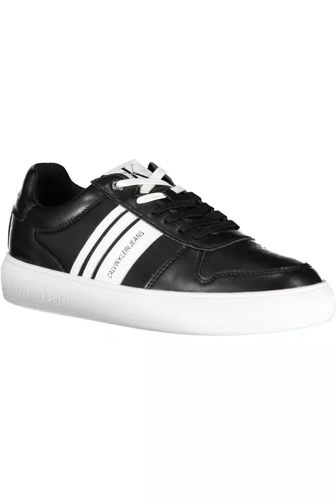 Black Polyester Men Sneaker