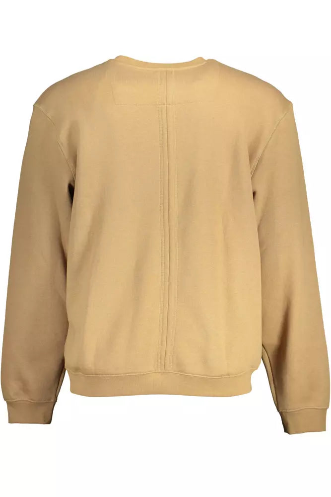 Sudadera casual beige con cuello redondo elevada