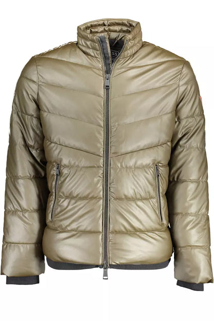 Green Polyester Men Jacket