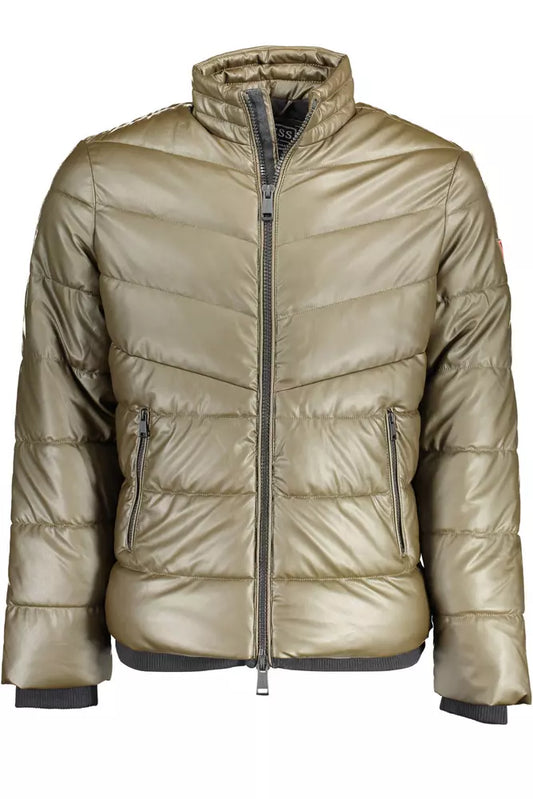 Green Polyester Men Jacket