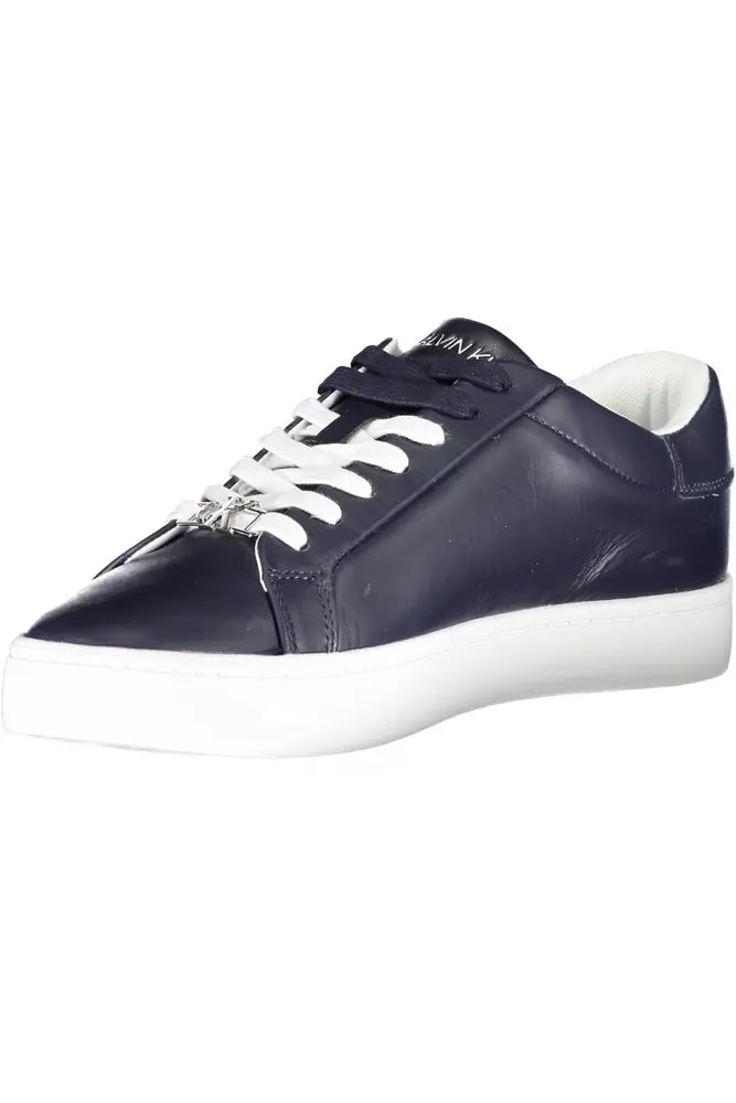 Blue Leather Men Sneaker